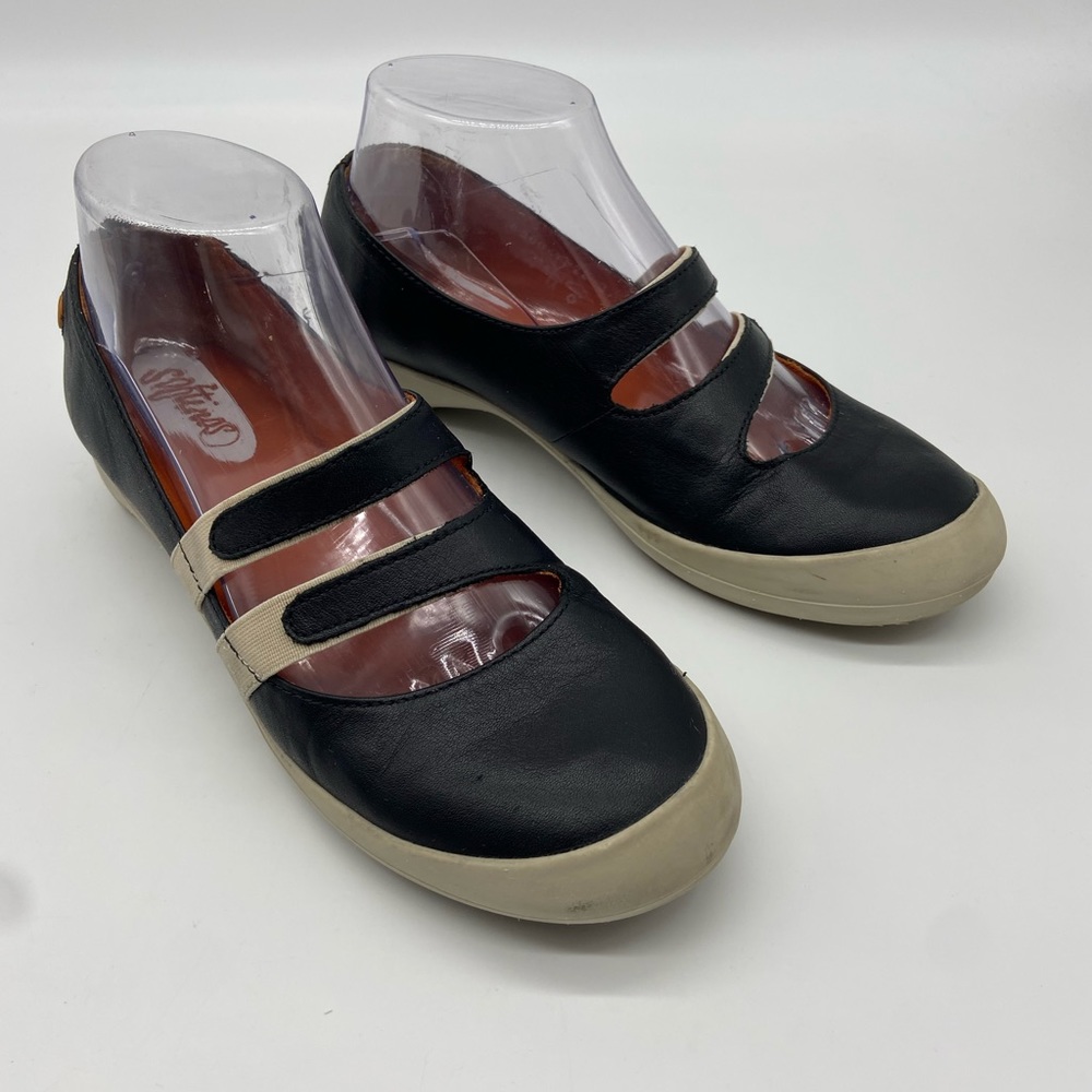 Softinos by Fly London Black Leather Flats